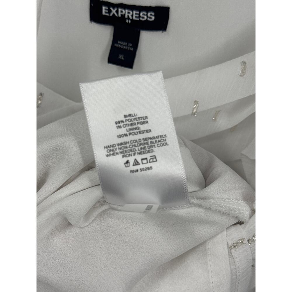 Just in 💫| Express Sheer Ruffle Gold Accent Top sz XL - Picture 6 of 6